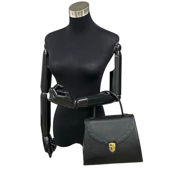 Yves Saint Laurent YSL Cutout Leather 2way Mini Bag Black - Picture 2 of 11